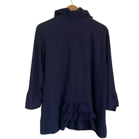 Soft Surroundings Constance Wire Collar Crinkled Blouse - Picture 6 of 16